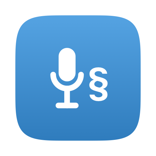 BetreuerVoice App-Symbol: ein Mikrofon mit Paragraphenzeichen